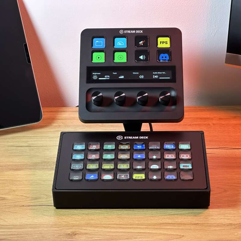 Stream Deck XL Dual Stand Adjustable rack mount streamdeck plus streamdeck mk2